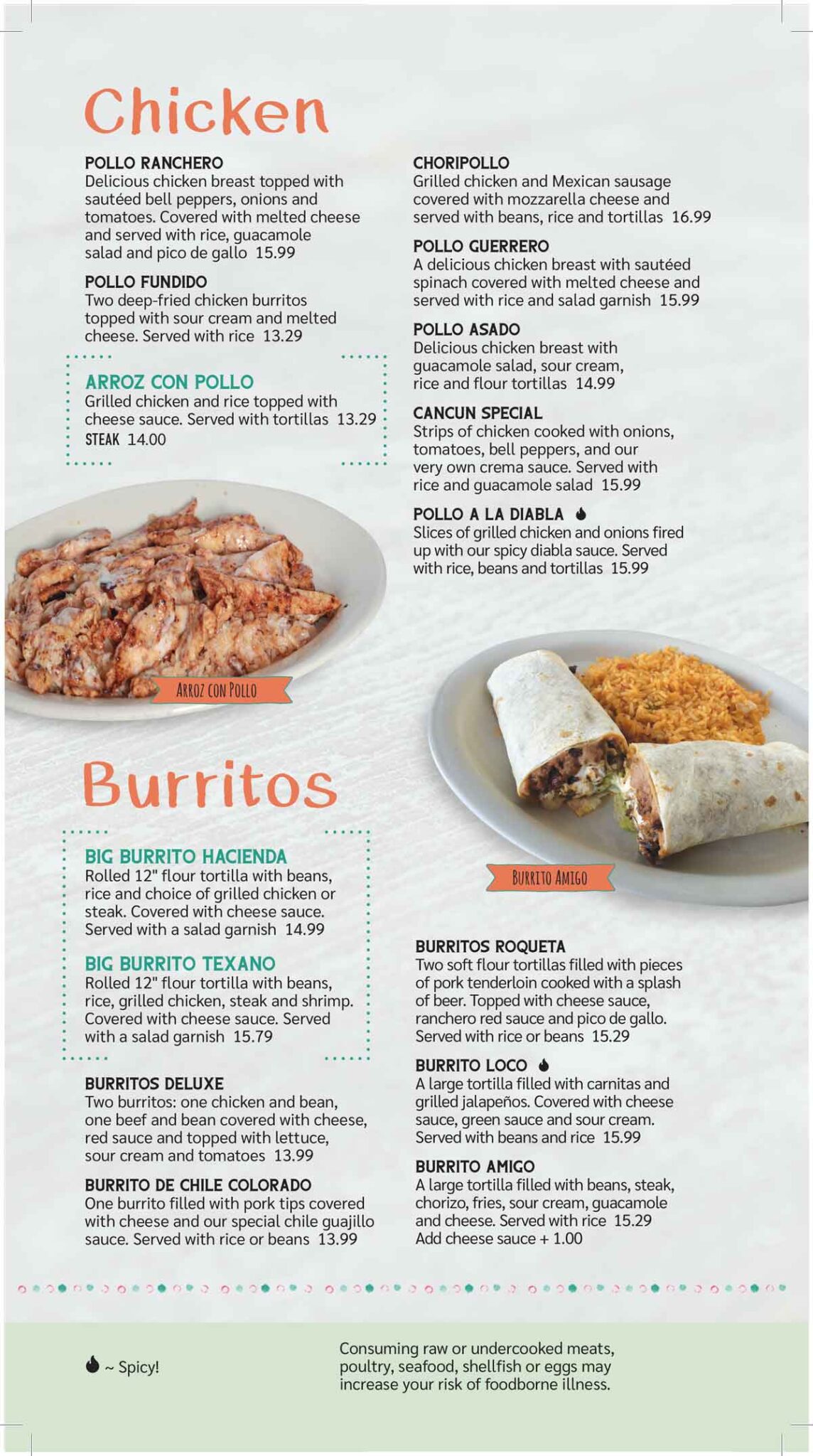 Our Menu – La Hacienda